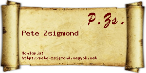 Pete Zsigmond névjegykártya