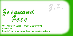 zsigmond pete business card
